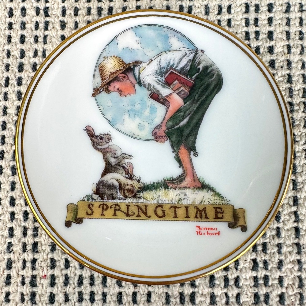 Norman Rockwell Mini Plate Limited Edition Springtime 1983 Decorative Collector